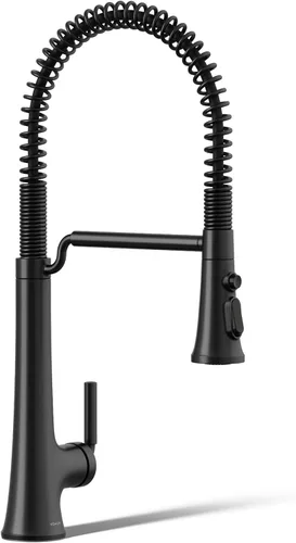 Vista 14 de KOHLER 23767-BL Grifo de tono de barra de cocina de un solo mango, grifo de fregadero de preparación, grifo de barra húmeda, grifo para fregadero