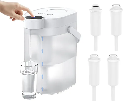 Vista 10 de Waterdrop FreshTaste - Jarra instantánea con filtro de agua, dispensador potente recargable, reduce el cloro, el plomo, el cobre, purifica, suaviza