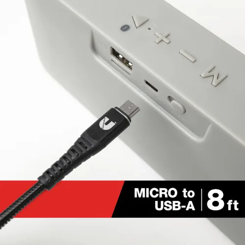 Vista 4 de Cummins Cable de carga largo de acero flexible USB-A a cable de carga micro CMN4715 de 8 pies