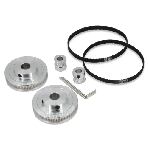 Vista 7 de 2Kit 2GT Rueda síncrona 20 y 30 dientes de 0.197 in de diámetro de aluminio Polea de sincronización con 2 piezas de longitud 7.874 in de ancho
