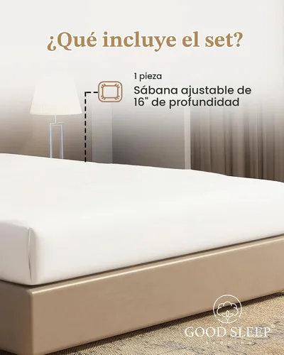 Vista 2 de Good Sleep Bedding Sábanas ajustables Twin XL - 1000 recuento de hilos, sábanas Twin XL extra largas, suaves y transpirables con bolsillo de 16
