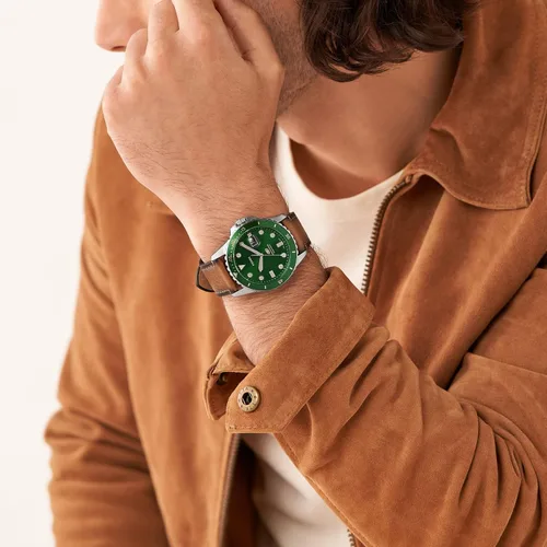 Vista 4 de Fossil Reloj casual de cuarzo azul para hombre inspirado en buceo