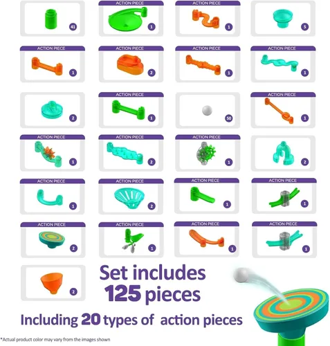 Vista 9 de Marble Genius Marble Run Stunts Super Set, 125 piezas