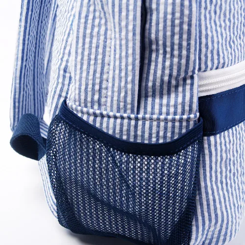 Vista 6 de Mochila para niños pequeños, mochila de Seersucker Preppy, mochila clásica para niños, mochila escolar para preescolar y jardín de infantes