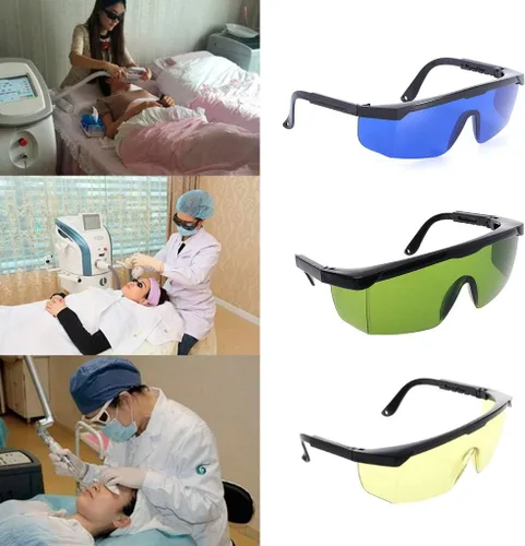 Vista 3 de Gafas de protección Gafas de seguridad láser Gafas de ojo azul verde gafas protectoras, negro+amarillo