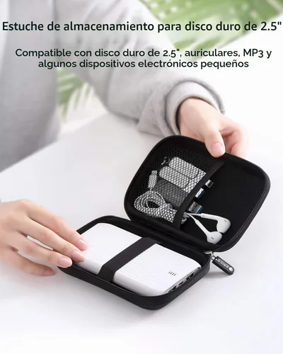 Vista 2 de ORICO Estuche para disco duro de 2.5 pulgadas, bolsa de transporte de almacenamiento de unidad externa, impermeable, a prueba de golpes