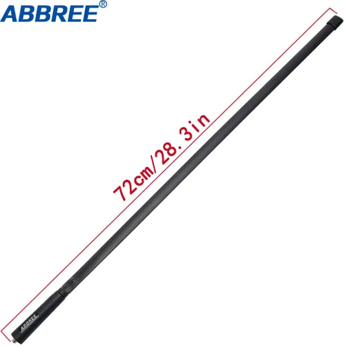 Vista 3 de Abbree SMA - Antena de banda dual hembra VHF/UHF 144/430 MHz antena de látigo suave de alta ganancia para radio bidireccional Baofeng UV-5R UV-82.