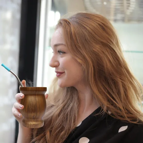 Vista 3 de Bombilla Yerba Mate reutilizable – Filtro de acero inoxidable extraíble estilo cuchara con punta de silicona suave – popote de metal para beber té