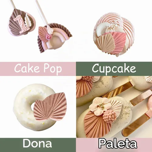 Vista 7 de Moldes bohemios de silicona para fondant, moldes de hojas de abanico 3D con forma de hoja de palmera, moldes de chocolate para cupcakes, decoración