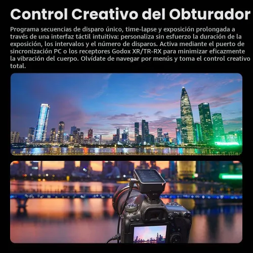 Vista 7 de Godox X3 Pro C X3Pro C TTL GODOX Trigger inalámbrico para Canon, pantalla táctil LCD de 2.4 pulgadas, batería de iones de litio de 2930 mAh