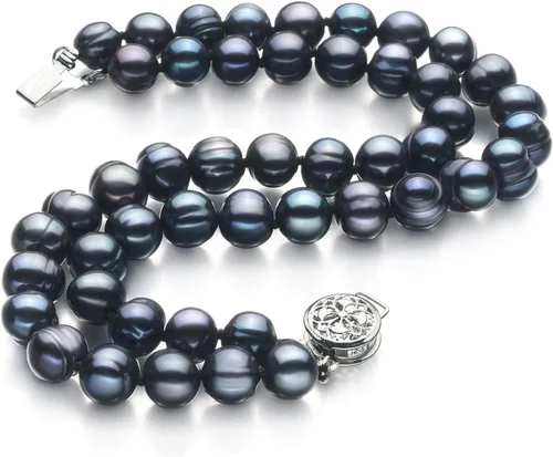 Vista 2 de Lavinia - Pulsera de perlas cultivadas en plata de ley 925 de 6 a 0.276in, color negro