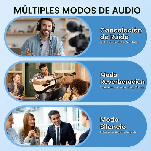 Vista 7 de EX Sistema de micrófono inalámbrico Lavalier, micrófonos de doble clip + funda de carga, rango de 164 pies Plug-and-Play para iPhone/Android Negro