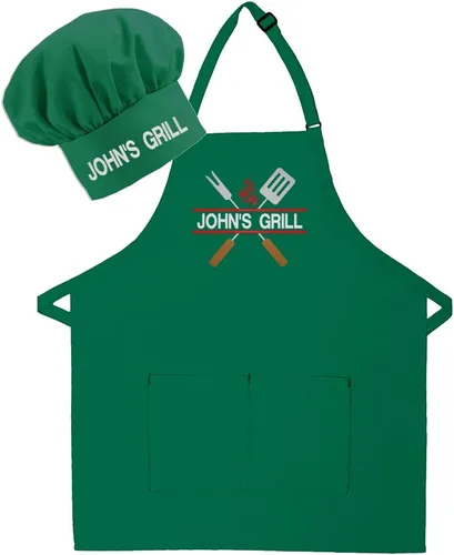 Vista 15 de Delantal bordado personalizado para adultos, hecho en los Estados Unidos, para hombres, mujeres, día del padre, cocina, barbacoa, parrilla, regalo