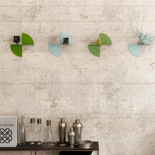 Vista 7 de EWART WOODS Pequeños estantes flotantes de acero de la pared, estante colorido colgante del cuarto de baño con el sistema fácil montado, muebles