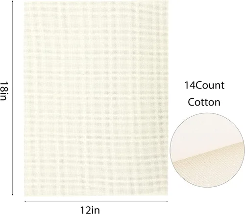 Vista 4 de Aida Cloth - Tela multicolor para punto de cruz, 14 unidades, 12 x 18 pulgadas (6 colores)