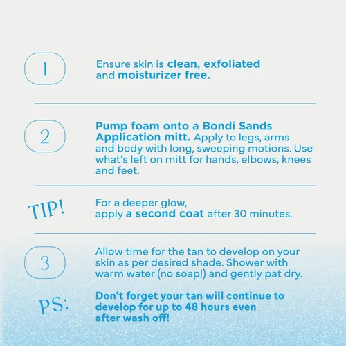 Vista 10 de Bondi Sands Espuma Autobronceadora Express, Ligera, Sin Fragancia, Autobronceador para un Bronceado Uniforme y Sin Rayas, 6.76 fl oz Lightweight