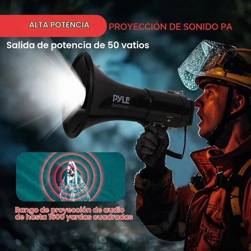 Vista 2 de Pyle Altavoces megáfonos PA compactos portátiles Negro