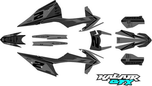 Vista 3 de Kit gráfico para KTM Enduro 4-Stroke 250 EXC-F, 350 EXC-F, 450 EXC-F y 500 EXC-F años 2020, 2021, 2022 y 2023 Razor Series Azul-Verde 16 Mil