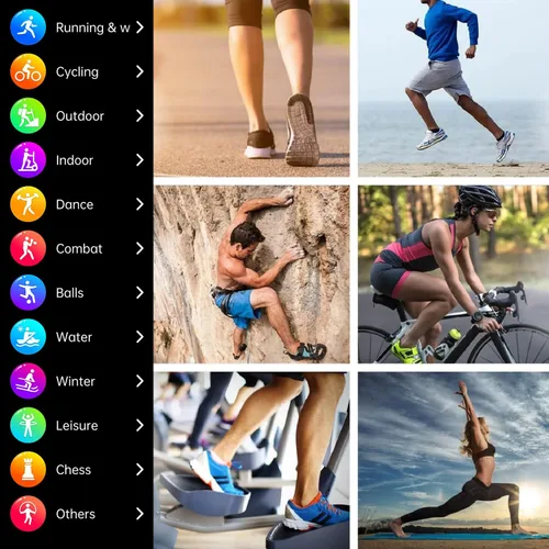 Vista 4 de Life Watch Monitor inteligente de frecuencia cardíaca y oxígeno en sangre Temperatura corporal Monitor de ejercicios Rastreador de pasos de fitness