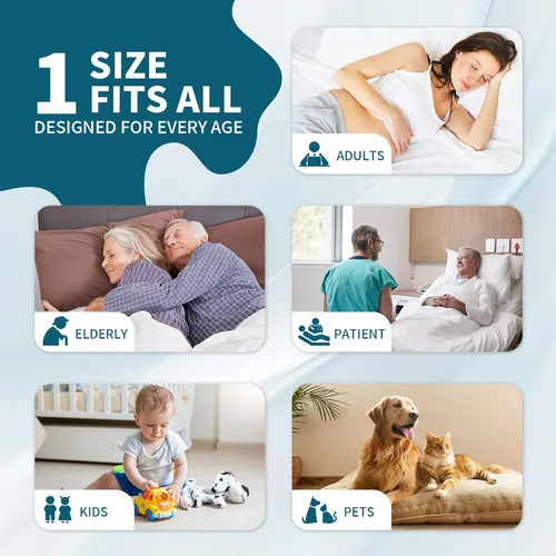 Vista 9 de Almohadillas de cama para incontinencia, lavables, de 4 capas, a prueba de fugas, para personas mayores, 34 x 36 pulgadas MILDPLUS Leakproof