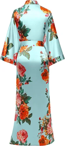 Vista 2 de BABEYOND Kimono largo floral dama de honor boda despedida de soltera 53 pulgadas