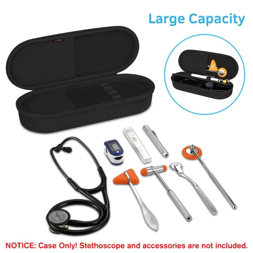 Vista 2 de Estuche para estetoscopio para 3M Littmann Classic III, Lightweight II S.E, Cardiology IV Diagnostic, estetoscopios MDF Acoustica - Bolsa