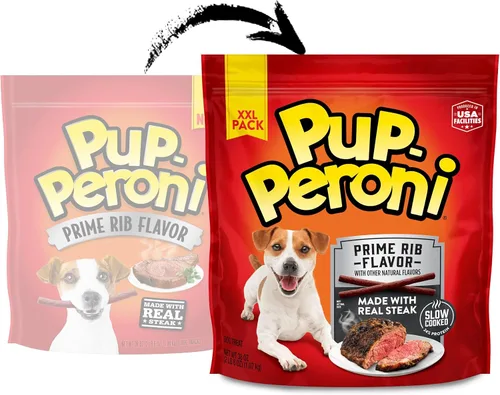 Vista 2 de Pup-Peroni Prime Rib - Golosinas para perros con sabor a costilla, bolsa de 38 onzas (paquete de 4)