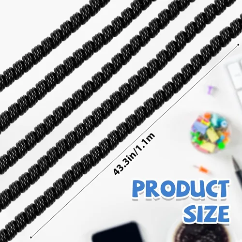 Vista 2 de Friends - 10 protectores de cordón para mascotas no masticables, 43.3 Negro