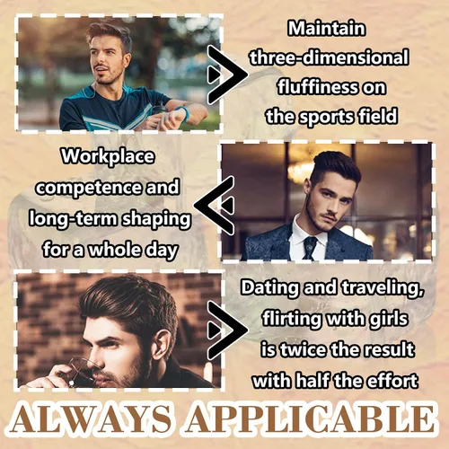 Vista 6 de Kit de gel para peinar el cabello para hombre con 2 peines, juego de cera de gel de peluquería esponjosa, hidratante de larga duración, no grasa