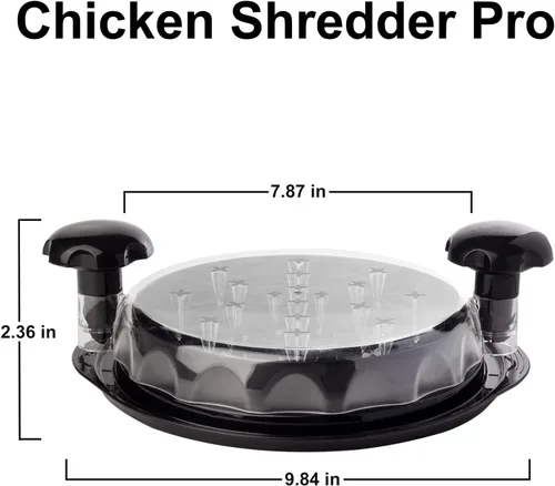 Vista 8 de Trituradora de pollo, herramienta de trituración de pechuga de pollo con cubierta transparente, mango ergonómico, antideslizante, resistente al