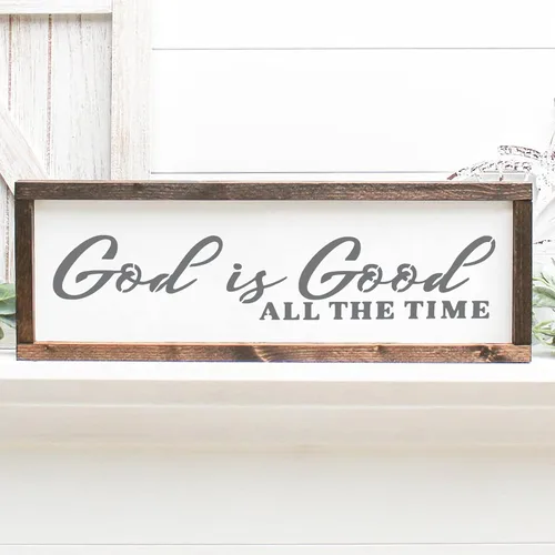 Vista 5 de 14 plantillas cristianas para pintar sobre madera, letrero bíblico motivacional con texto en inglés "Faith God Fidence Be Still", plantillas