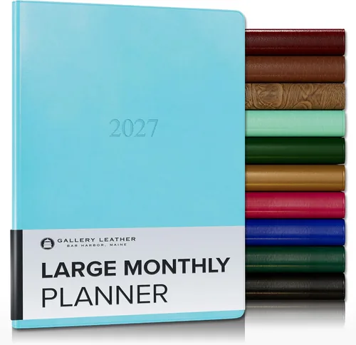 Vista 61 de Gallery Leather Agenda mensual grande 2026-2027 Acadia Navy