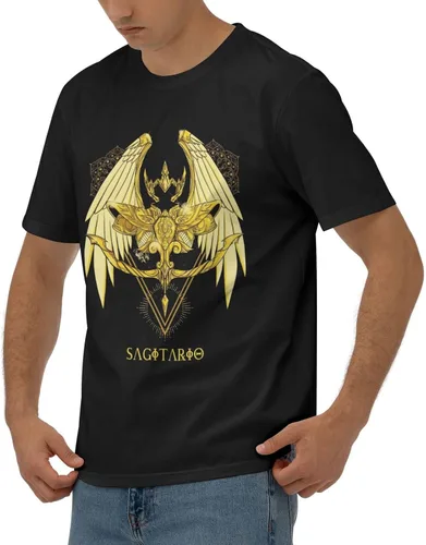 Vista 5 de KGDHjuei Camiseta de algodón de manga corta para hombre, camiseta de Sagitario de manga corta con cuello redondo y manga corta.