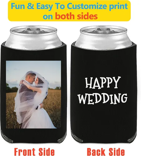 Vista 2 de Enfriadores de cerveza personalizados personalizados con foto imagen logotipo texto personalizado 1-150pcs soporte de latas a granel manga aislante