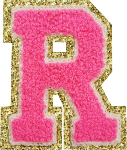 Vista 37 de 3Pcs Letter Patches Varsity Glitters Chenille,SPRT Iron on Blue Letter Patch,Alphabet Cloth Patch for Team Costume Decoration 3.1in Height S