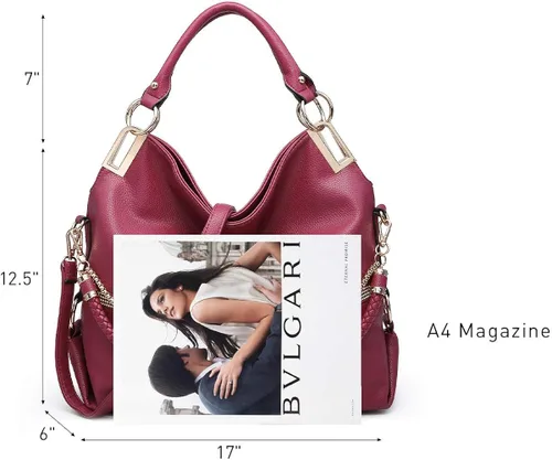 Vista 3 de Dasein Purses for Women Vegan Leather Handbags Rhinestones Hobo Bags Tote Purse Shoulder Bag Ladies Handbag