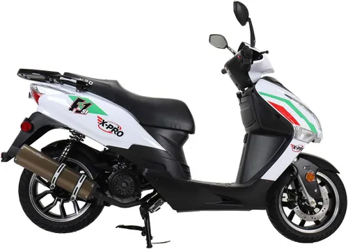 Vista 2 de X-PRO Ciclomotor de 150 cc para adultos con ruedas de aluminio de 13 pulgadas (blanco)