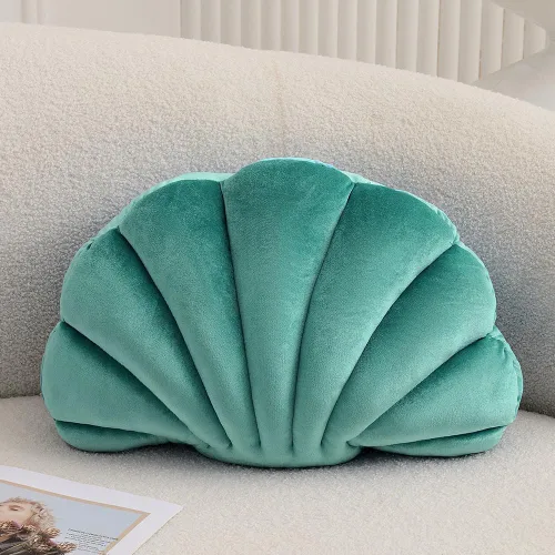Vista 10 de XIAIJIA Seashell - Almohada decorativa con forma de concha marina, almohada de lanzar con forma de concha, almohada de playa con inserto 3D