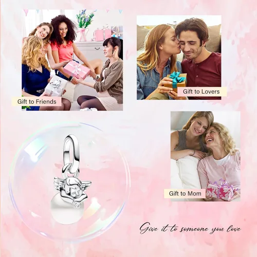 Vista 136 de Amufer S925 Charms for Women, compatible with Pandora Bracelets and Necklaces, Jewelry Gift