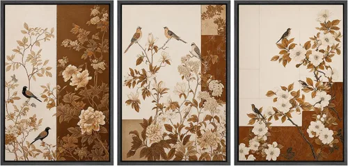 Vista 46 de MUDECOR Lienzo enmarcado para pared, juego de arte de acuarela pastel, bosque de pinos, naturaleza silvestre, ilustraciones modernas, decorativas