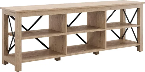 Vista 18 de Henn&Hart Soporte rectangular de TV para televisores de hasta 55 pulgadas en blanco, soportes de TV para la sala de estar