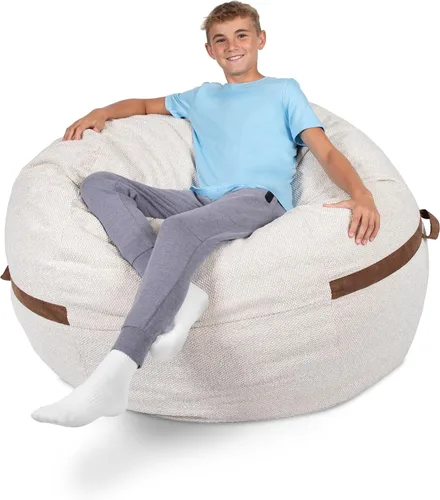 Vista 58 de Big Joe Fuf Silla Puf de Espuma de 5 Pies de Tamaño Extra Grande con Funda Extraíble para Niños, Adolescentes, Adultos, Onyx Lenox, Poliéster Tejido