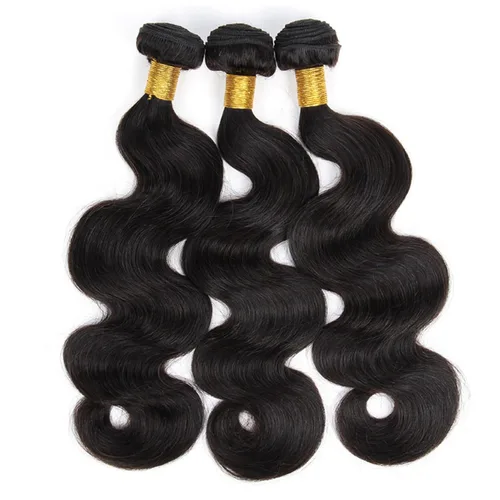 Vista 3 de Extensiones de cabello humano ondulado brasileño de 20, 20, 20, 20 pulgadas, 3 paquetes de extensiones de cabello humano virgen sin procesar
