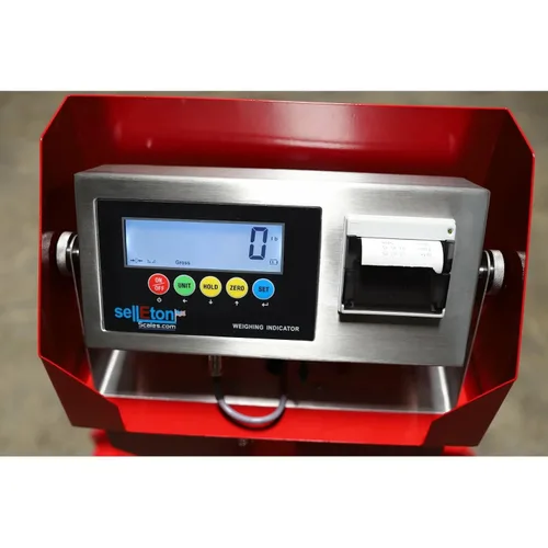 Vista 6 de SellEton SL-5000-PJP - Báscula de paletización con impresora integrada, báscula de almacén de 5,000 libras x 1 libra, gato manual resistente