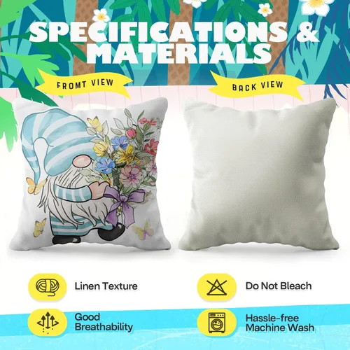 Vista 2 de Onerisly Fundas de almohada de primavera de 18 x 18 pulgadas, fundas de almohada, fundas de almohada de primavera para el hogar, decoración