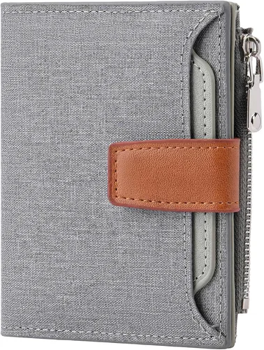 Vista 10 de FALAN MULE Cartera de cuero genuino con bloqueo RFID para hombre con cremallera bolsillo para monedas, ventana de identificación ABA-negro