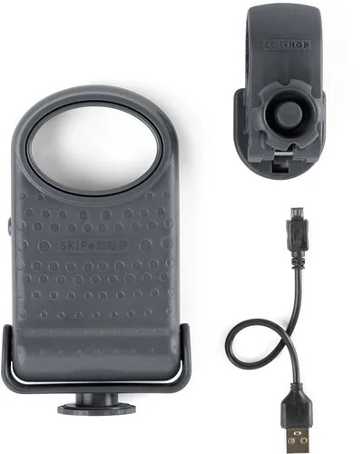 Vista 5 de Skip Hop Ventilador portátil sin aspas, ajustable 3 velocidades, paseo y conecta, gris