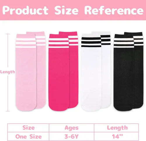 Vista 6 de Olreco Paquete de 4 calcetines de fútbol para niños, calcetines de fútbol para jóvenes, calcetines de fútbol para niños y niñas, calcetines