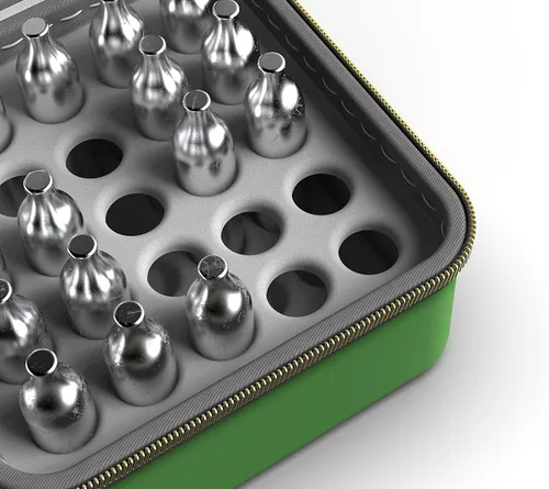 Vista 3 de SHBC Estuche para cartuchos de CO2 de 0.42 oz, soporte organizador de viaje silencioso, almacenamiento seguro para cartuchos de CO2/N2O de 0.42 oz