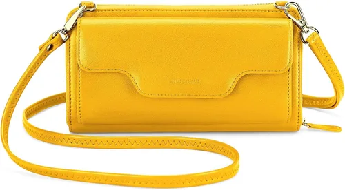Vista 15 de nuoku Bolso pequeño para mujer, cartera con bloqueo RFID, bolso cruzado con bolsillo para teléfono celular 01 - negro